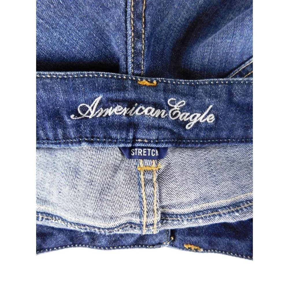 American Eagle Shorts Womens 10 Blue Denim Cut-Off Stretch Casual Summer - Picture 3 of 5